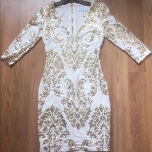 Camilla La Vie White and Gold Party Dress